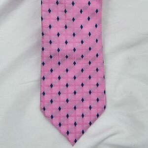 Elegant Pink and Blue Patterned Men's Tie